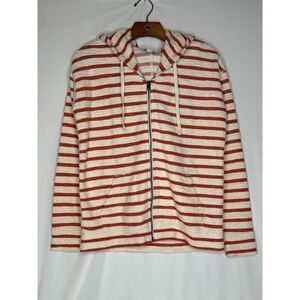 Gap Sweatshirt Womens XS Multicolor Stripe Hoodie Full Zip Pockets‎ 100% Cotton